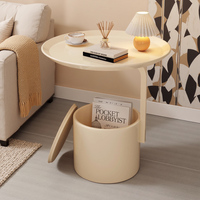 Table basse ronde compacte en acier design, mobile et écologique pour les salons modernes