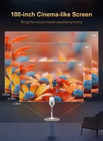 Projecteur intelligent YDH-TS7 4K 120 pouces 720P Android 11 600 lumens 5G WiFi Mise au point manuelle Projecteur LCD portable d'intérieur avec 4K