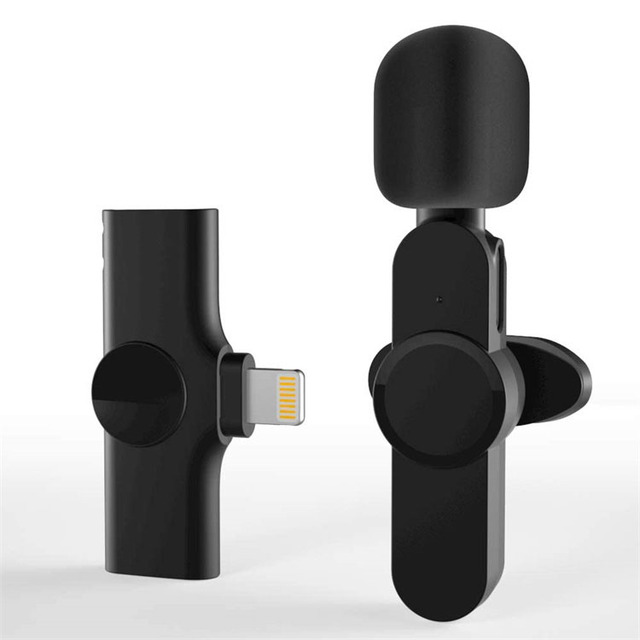 Portable Smart Mini Lavalier Wireless Microphone Type C Clip-on Stereo Noise Cancelling Live Video Streaming
