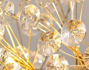 Zeal Lighting Gold Crystal Ball Fixture Comedor moderno Lámpara de araña Serie de luces colgantes - Product Image 6