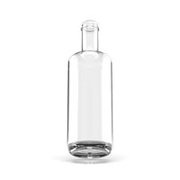 Decantador de Vidrio Extra-Flint Personalizado de 500ml, 700ml, 750ml, Botella Redonda Clásica para Licores con Cierre de Rosca