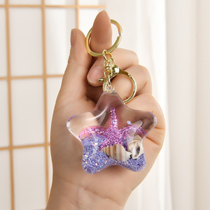 Porte-clés en acrylique liquide 2026 Quicksand Cartoon, motif fleur de cerisier, mignon, pour couple, pendentif de sac, porte-clés, liquide flottant Sakura, cadeau - Product Image 4