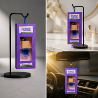Diffuseur de parfum pour voiture suspendu en verre de 10 ml avec support de présentation