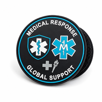 Patch PVC personnalisé en caoutchouc souple, logo de secours en relief 3D, badge auto-agrippant, étanche pour équipement extérieur, sac à dos, veste, urgence
