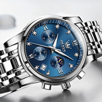 Reloj de Cuarzo OLEVS 2858 para Hombre, de Moda para Negocios con Correa de Acero Inoxidable, Resistente al Agua, Personalización de Logotipo, de Fábrica en Shenzhen