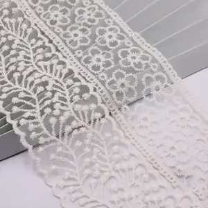 Keluaran baru gaya DIY berbeda renda Trim bordir air putih tali larut kain tirai garmen renda bunga pemangkasan