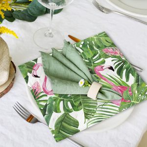 Servilletas de papel para eliminación 13x13 pulgadas 2 capas No Straight Flamingo Tropical 18gsm papel de pulpa de madera cuadrado - Product Image 4