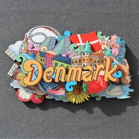 Aimants en bois magnétiques pour réfrigérateur, souvenirs de voyage pour l'Australie, le Danemark, la Russie, le Canada, les États-Unis, la Thaïlande et la Chine
