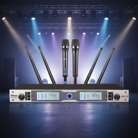 Sistem Mikrofon Nirkabel Dual-Channel True Diversity Profesional Thinuna UR-288 Full Aluminium Genggam untuk Pertunjukan Langsung