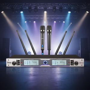 Sistema de Micrófono Inalámbrico Profesional de Doble Canal Thinuna UR-288 True Diversity, de Aluminio, para Actuaciones <span class=keywords><strong>en</strong></span> Vivo - Product Image 1