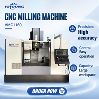 Centre d'usinage vertical multifonctionnel Lu Young 3/4/5 axes VMC1160, fraiseuse CNC pour métal, commande GSK, broche BT40 8000 tr/min