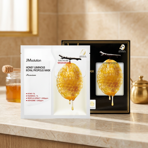JMSOLUTION Masque facial coréen de qualité supérieure miel lumineux propolis royale blanchissant AHA vente à chaud 1 unité = 5 pièces OEM OBM vente en gros - Product Image 2