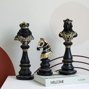 Échecs créatifs résine artisanat reine roi <span class=keywords><strong>cheval</strong></span> de guerre Figurine bureau à domicile Halloween bureau cadeau d'affaires - Product Image 2
