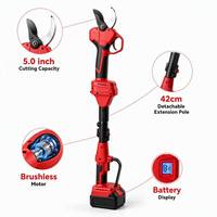 Sécateur électrique léger sans fil 1,1 kg, 5,0 pouces, sans balais, avec affichage de la batterie, pour des jardinsiers qui ne souffrent plus des mains endolories, économisez sur les coûts de main-d'œuvre