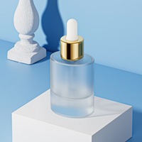 Flacon de parfum transparent de 30 ml, dégradé noir, violet, brun, en verre, avec compte-gouttes, fond épaissi, forme plate, pour les gouttes pour les yeux
