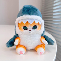 Vente en gros de porte-clés en peluche japonais kawaii Tempura Fried Shrimp, jouets en peluche requin chat