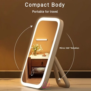 Hot-bán led trang điểm Gương điều khiển cảm ứng 3-ánh sáng màu USB powered bảng gương thời trang xách tay gương với Bracket - Product Image 3