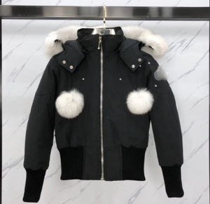 Veste d'hiver pour femme style couple avec col en fourrure de renard, veste bomber - Product Image 3