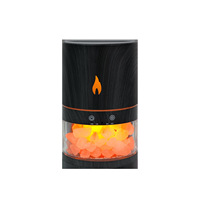 Diffuseur d'aromathérapie ultrasonique transfrontalier en cristal de roche Flamme Arc-en-ciel, humidificateur à brume en pierre de sel naturelle, veilleuse