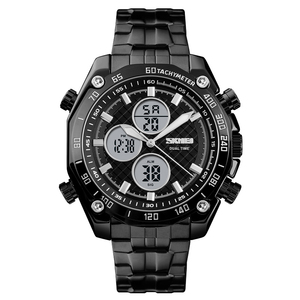 SKMEI — montre-bracelet en acier inoxydable 1302, double temps, pour homme, à la mode, alarme <span class=keywords><strong>Chrono</strong></span> numérique - Product Image 6