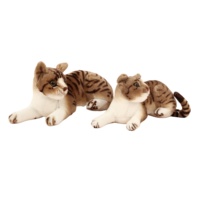 Tissu en coton PP avec nylon et flanelle de dessin animé mignon chat inclinable animal en peluche avec des matériaux durables
