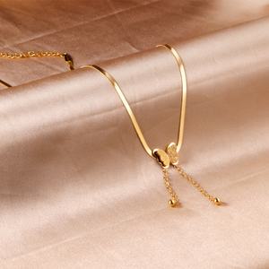 เครื่องประดับแฟชั่นชุบทอง 18k สร้อยคอผีเสื้อแบบกำหนดเอง ดีไซน์ใหม่ สร้อยคอจี้ - Product Image 1