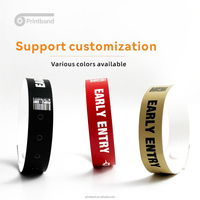 Pulsera de Identificación de Seguridad Desechable de PVC y Papel Sintético Premium, Personalizada con Impresión, para Clubes VIP, Fiestas y Discotecas