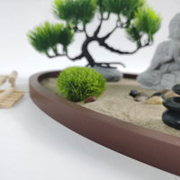 Conception personnalisée décoration de la maison de table petit fengshuiresin méditant jardin zen pour bureau