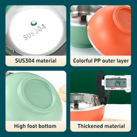 Bol en acier inoxydable SUS304 personnalisé, écologique, classique, réutilisable, boîte à lunch, bol pour nouilles instantanées, couvercle en plastique, résistant au four
