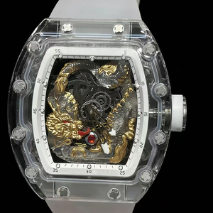 Reloj Deportivo de Moda de Alta Calidad con Diseño Tridimensional en Relieve, Estilo Chino, Transparente, en Forma de Barril, Mecánico Automático - Product Image 1