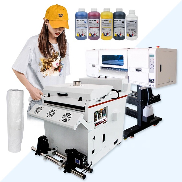 High Quality Dtf Printer 60cm Double Print Heads Xp600 I1600 I3200 Dtf Printer T-shirt Printing Machine with Powder Shaker