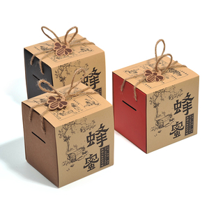 Tùy Chỉnh In Gấp Tái Chế Mật Ong Bao Bì Giấy Kraft Sóng Hộp Carton Với Xử Lý - Product Image 5