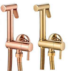 <span class=keywords><strong>PINEBAY</strong></span> Ensemble de douche mural moderne en laiton chromé poli avec douchette à main, pulvérisateur de bidet et robinet d'angle, écologique, pour usage hôtelier - Product Image 4
