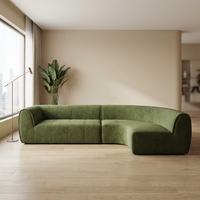 3004 #   Canapé modulaire rectangulaire de style moderne pour hall d'hôtel et appartement, garni de mousse haute densité compressée, ensemble en tissu