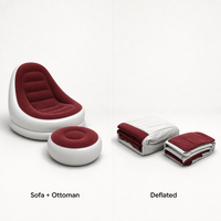 Canapé gonflable floqué, chaise pneumatique portable, siège lounge moderne pour chambre, bureau à domicile, extérieur