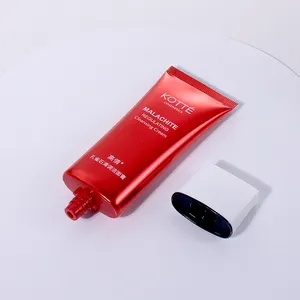 Empty sunscreen cream plastic tube packaging 15g 20g 30g red soft tubes for cosmetic packaging