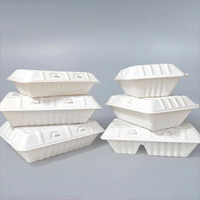 Nouvelles boîtes à lunch rectangulaires en plastique pour restaurant, contenants alimentaires jetables à emporter avec couvercles