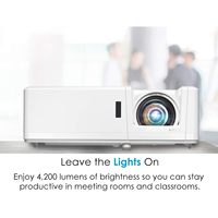 Projecteur à courte focale Optoma ZH406ST 1080p 4200 Lumens Laser pour les entreprises et l'éducation