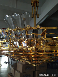 Antiguo mezquita de lujo de oro en el vestíbulo del <span class=keywords><strong>Hotel</strong></span> <span class=keywords><strong>Villa</strong></span> vestíbulo escalera interior luces lámparas de araña de cristal - Product Image 5