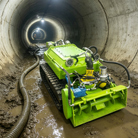Robot de dragage à chenilles robuste avec profondeur de coupe réglable pour l'élimination des sédiments des canaux d'irrigation et la restauration du débit