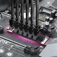 JEYI M.2 untuk Adaptor [6-Port] M-Key untuk Kartu III 6Gbps SSD/HDD Desktop PC Chip ASM1166 Indikator LED
