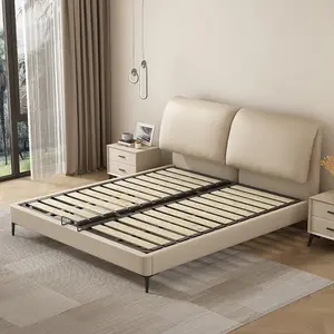 Nền tảng lưu trữ giường Vua kích thước giường đôi với hộp mềm bằng gỗ bán sỉ melamine hiện đại tùy chỉnh phòng ngủ khách sạn màu trắng tùy chỉnh