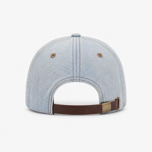 Wholesale Custom Logo Applique 3D Embroidery Sporty Letter <b>Dad</b> <b>Hat</b> Vintage Washed Denim Unstructured Adjustable Baseball Cap - Product Image 5