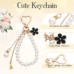 Nuovo Design Set di Ciondoli a Forma di <span class=keywords><strong>Cuore</strong></span> e Luna, Portachiavi Estetico con Perle, Fiocchi e Fiori, <span class=keywords><strong>Charm</strong></span> Trendy per Borse da Donna - Product Image 2
