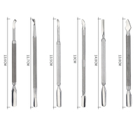 Nouvel arrivage d'usine : Kit de manucure professionnel en acier inoxydable avec logo personnalisé, repousse-cuticules, outils pour autocollants d'ongles, repousse-ongles et coupe-ongles.