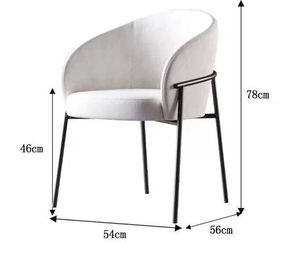 Silla <span class=keywords><strong>de</strong></span> Comedor Moderna con Respaldo y Brazos, <span class=keywords><strong>de</strong></span> Acero Inoxidable, Estilo Lujoso, Tapizada en Terciopelo, Modelo CJ-360E, en Oferta - Product Image 6