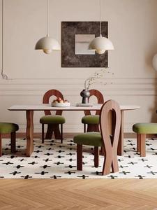 Mesa de Comedor Moderna de Pizarra <span class=keywords><strong>Francesa</strong></span>, Escritorio de <span class=keywords><strong>Isla</strong></span> de Madera Maciza, Mesa de Reuniones Ovalada para Sala de Estar Pequeña - Product Image 6