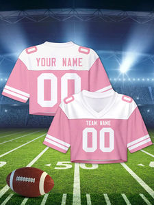 Haut court personnalisé pour femmes Maillot de football américain en maille Cheerleading Maillot de football avec numéro de nom - Product Image 5