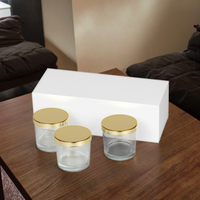 Bocaux Cylindriques Vides en Verre Transparent de 5oz à 18oz avec Couvercle Métallique pour la Fabrication de Bougies