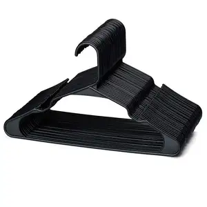 Hot Style Black Plastic Clothes Hanger Is Suitable For Daily Standard Use